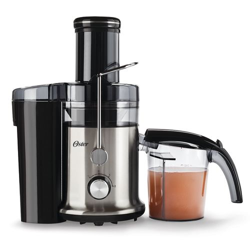 Oster® Extractor de Jugos, con 2 Velocidades + Pulso, y Fácil de Limpiar, Negro y Plateado, FPSTJE320S