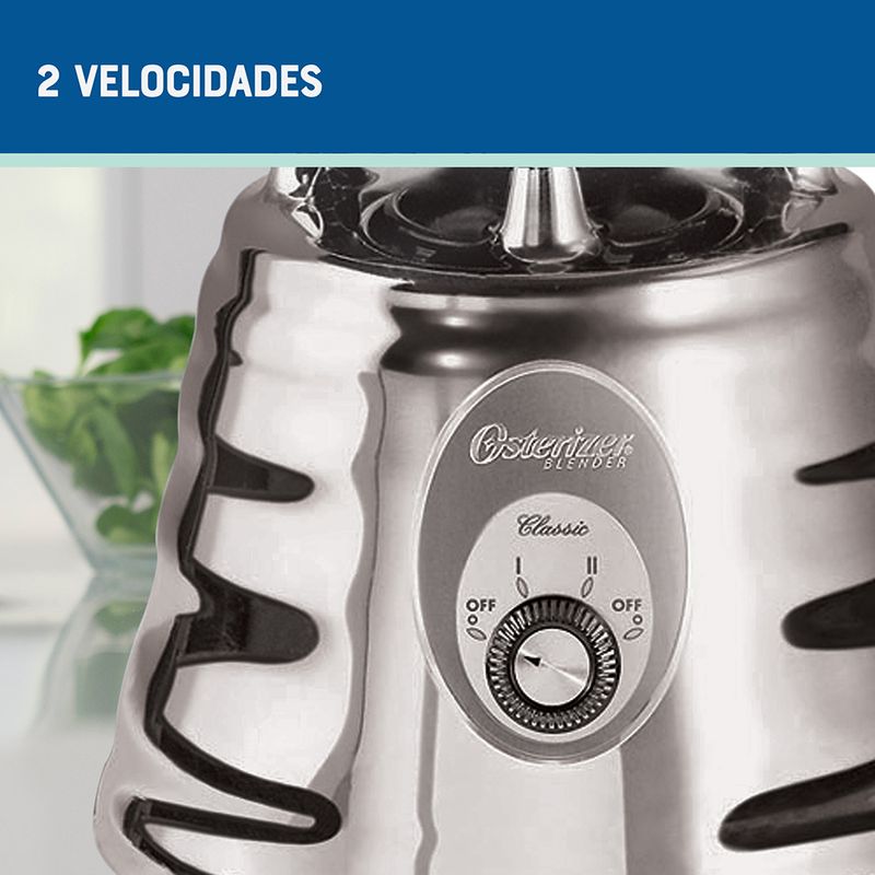 Oster Licuadora Osterizer con Control de Perilla de 2 Velocidades 1.25 Lt 1000 W Cromada 465013000