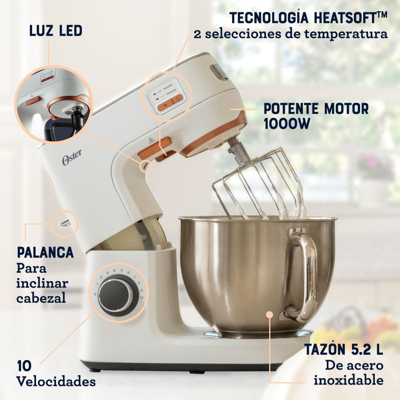 Batidora de pedestal fashion oster planetaria 12 velocidades