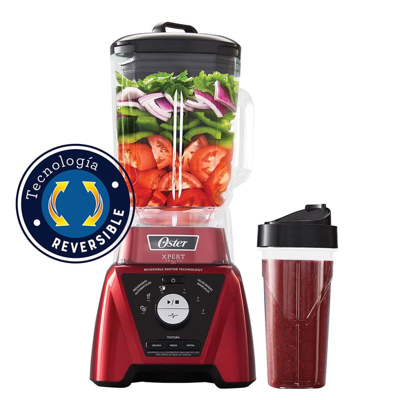Licuadora-Xpert-Series™-Oster®-Motor-Reversible-con-Control-de-Texturas-Vaso-de-Vidrio-y-Vaso-de-Tritan™-Blend-N-Go-Roja--BLST3B-RPG