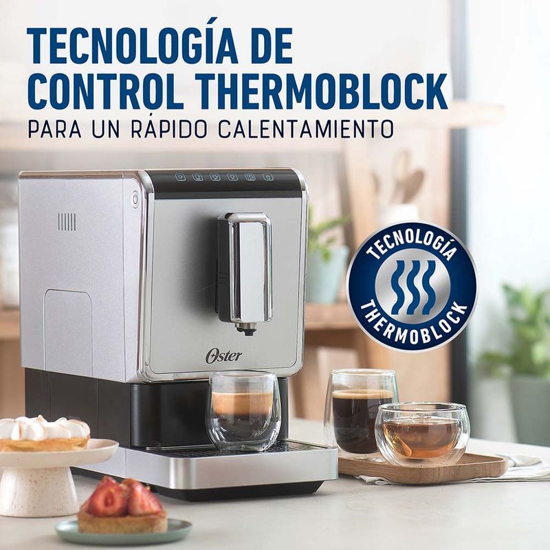 Cafetera-Oster®-Super-Automatica-para-Espresso-con-20-Bar-de-Presion-Plateada