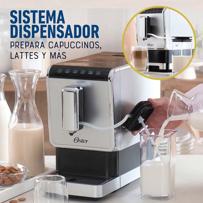 Cafetera-Oster®-Super-Automatica-para-Espresso-con-20-Bar-de-Presion-Plateada