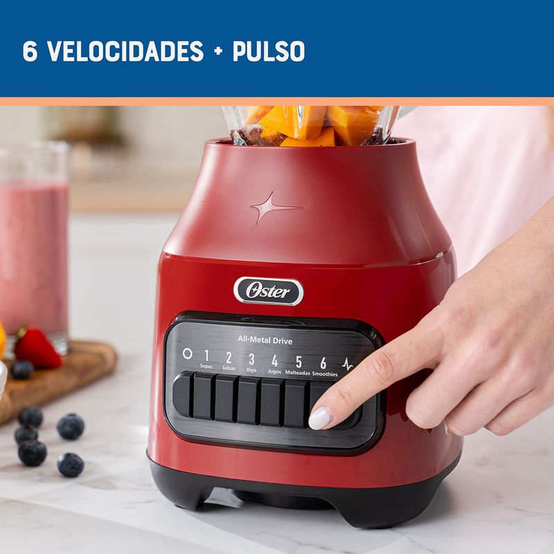 Licuadora-Oster®-con-Vaso-de-Vidrio-6-Velocidades-mas-Pulso-Rojo