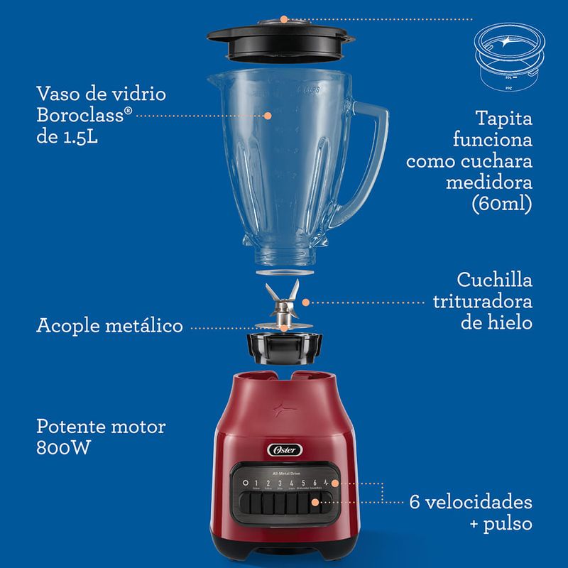 Licuadora-Oster®-con-Vaso-de-Vidrio-6-Velocidades-mas-Pulso-Rojo