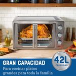 Horno-con-Freidora-de-AireOster®-Recubrimiento-Antiadherente-para-una-Facil-Limpieza-42-Lt-Puertas-Estilo-Frances-Plateado-TSSTTVFDMAFNS