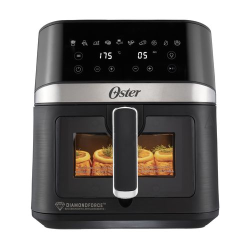 Oster® Freidora de Aire Digital, 6L de Capacidad,Recubrimiento Oster® DiamondForce, con Ventana y Luz Interna, 10 Programas Automáticos, CKSTAF60WDDF