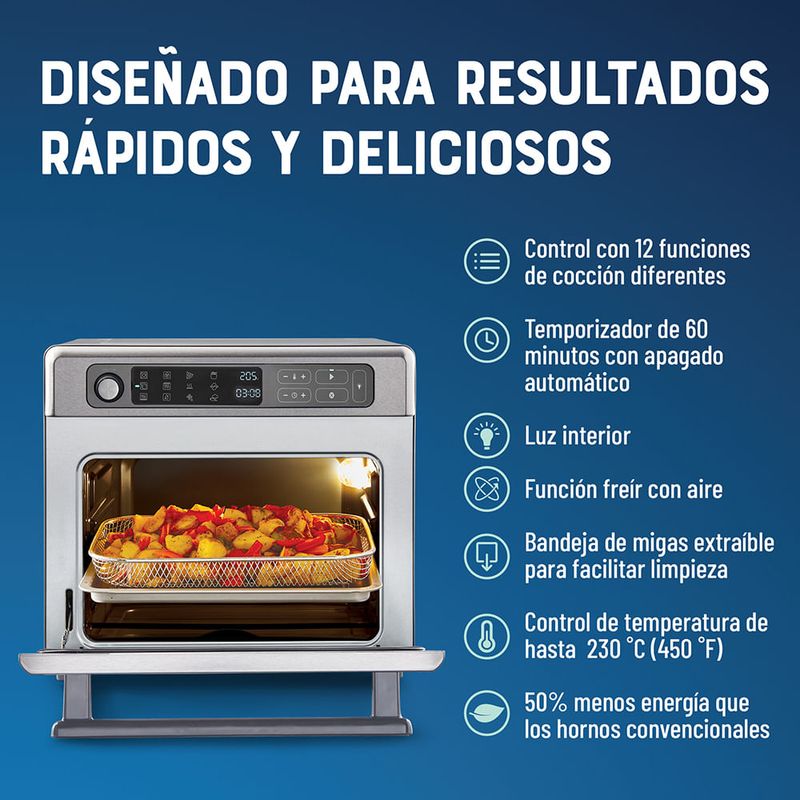Oster®-Horno-con-Freidora-de-Aire-Digital-Capacidad-de-22L-Revestimiento-Antiadherente-Interno-TSSTTVDAF1NS