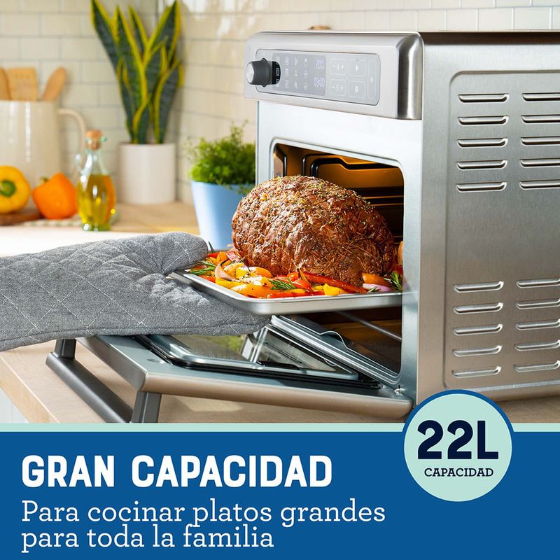 Oster®-Horno-con-Freidora-de-Aire-Digital-Capacidad-de-22L-Revestimiento-Antiadherente-Interno-TSSTTVDAF1NS