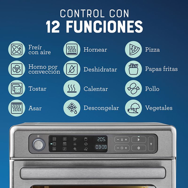 Oster®-Horno-con-Freidora-de-Aire-Digital-Capacidad-de-22L-Revestimiento-Antiadherente-Interno-TSSTTVDAF1NS